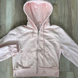 Pink cropped hoodie